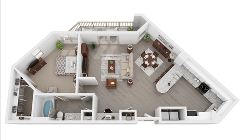 a floor plan of a home with a bedroom and a living room
